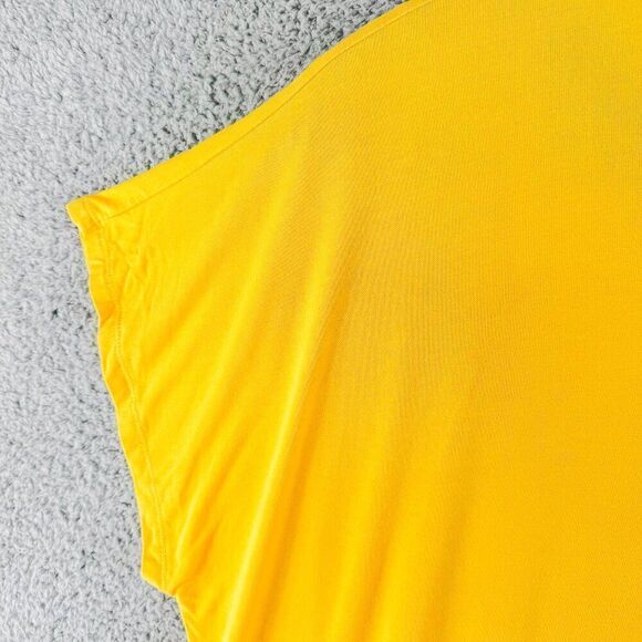 Avenue Scoop Neck Blouse Womens 30/32 Plus Size Top Yellow Strap Back Casual - Picture 3 of 12